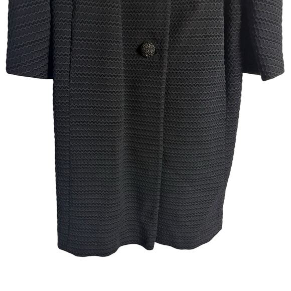 Zimmerman’s Vintage 50s 60s Black Woven Wool Coat Brown Mink Fur Collar Medium - Picture 4 of 12